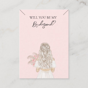 Wedding Bride Bridesmaid Necklace Display Card