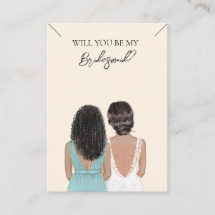 Wedding Bride Bridesmaid Necklace Display Card