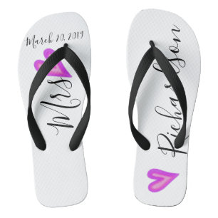 Wedding Bride Flip Flops Personalised Date Name