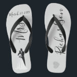 Wedding Bride Flip Flops Personalized Date Name<br><div class="desc">This design was created through digital art. It may be personalized by clicking the customize button and changing the color, adding a name, initials or your favorite words. Contact me at colorflowcreations@gmail.com if you with to have this design on another product. Purchase my original abstract acrylic painting for sale at...</div>