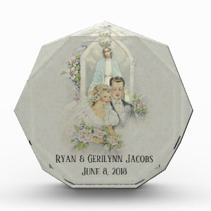 Wedding Bride Groom Catholic Virgin Mary Photo Block