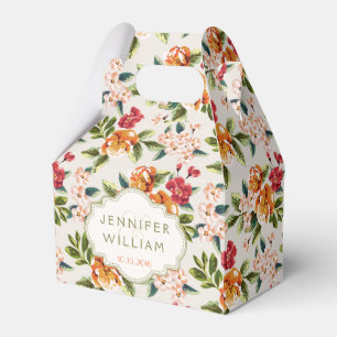 Wedding Bride Groom Elegant Vintage Chic Floral Favour Box