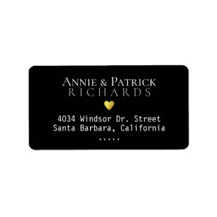 wedding bride groom family name love black address label