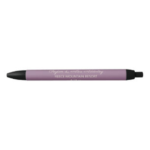 Wedding Bride Groom Guest Gift  Purple Black Ink Pen
