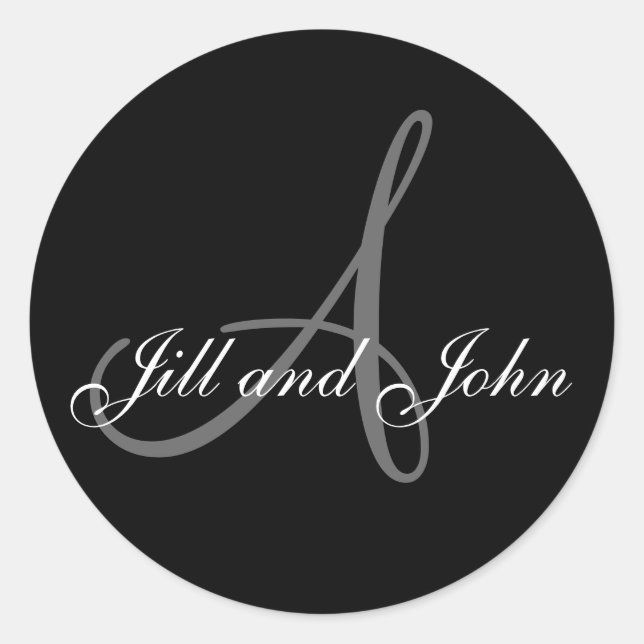 Wedding Bride Groom Monogram A Sticker (Front)