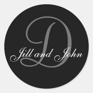 Wedding Bride Groom Monogram D Sticker