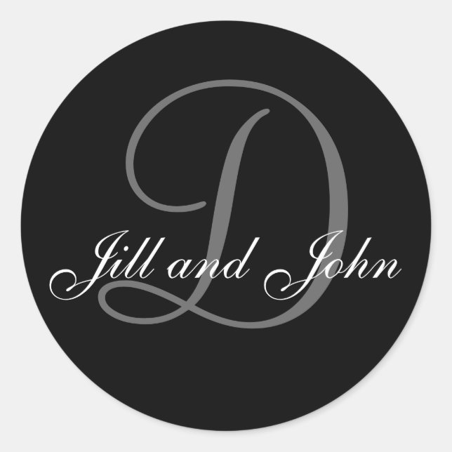 Wedding Bride Groom Monogram D Sticker (Front)