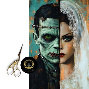 Wedding Bride Groom of Frankenstein Decoupage  Tissue Paper