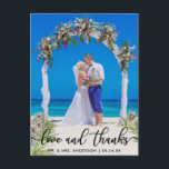 Wedding Bride Groom Photo Love and Thanks Postcard<br><div class="desc">Wedding Thank You Bride and Groom Photo Love and Thanks Postcard</div>
