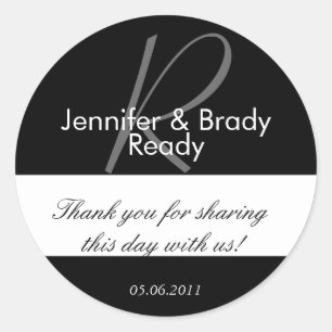Wedding Bride & Groom Thank You Favour Sticker