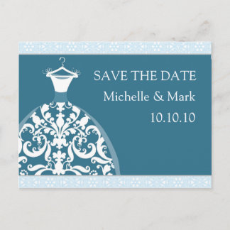 Wedding Bride Save The Date harmony blue card