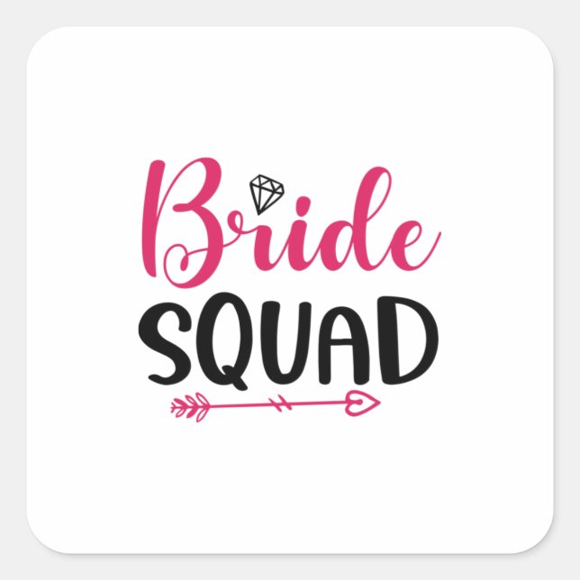 Wedding Bride Squad Square Sticker (Front)