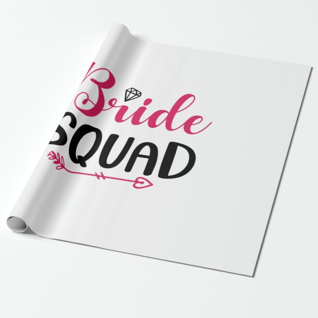 Wedding Bride Squad Wrapping Paper (Unrolled)