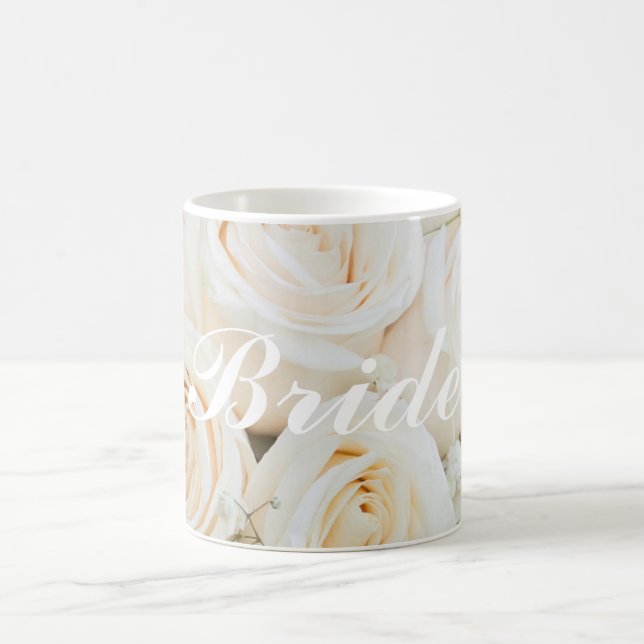 Wedding Bride To Be Mug With White Roses (Center)