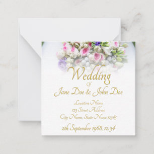 Wedding - bride with colourful wedding bouquet card