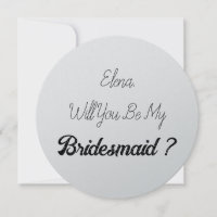 Wedding Bridesmaid 2024 Simple Proposal Silver