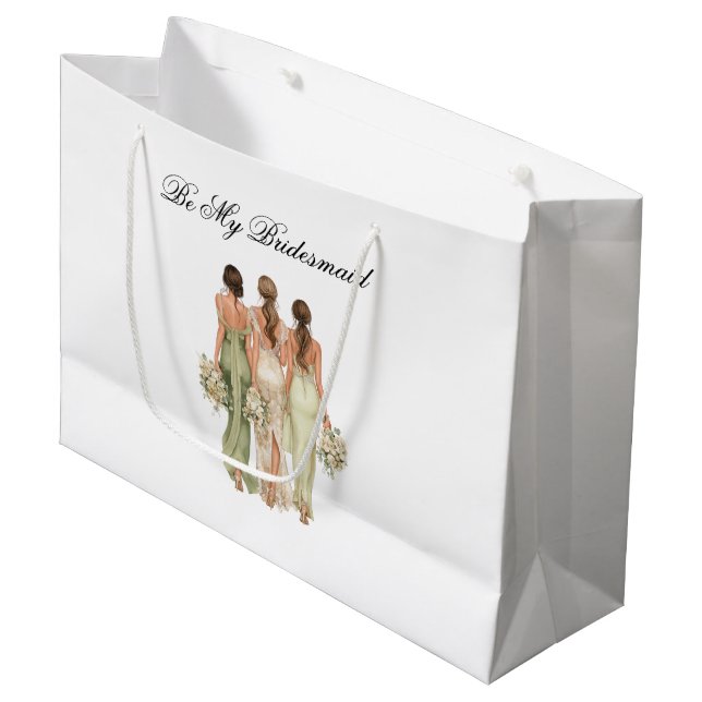 Wedding Bridesmaid Gift Bag (Front Angled)