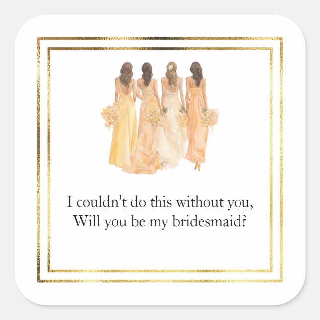 Wedding Bridesmaid Gift Stickers (Front)