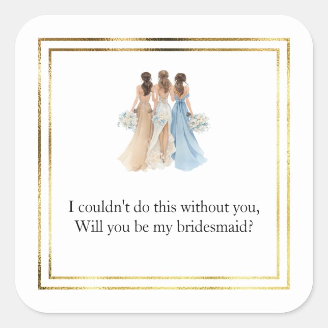 Wedding Bridesmaid Gift Stickers (Front)