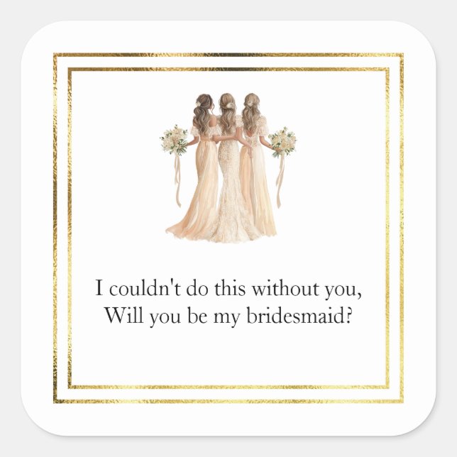Wedding Bridesmaid Gift Stickers (Front)
