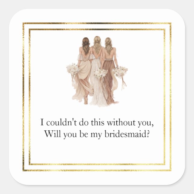 Wedding Bridesmaid Gift Stickers (Front)