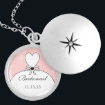 Wedding Bridesmaid Keepsake Thank You Necklace<br><div class="desc">Pink or any custom colour Keepsake Necklaces Choose either Silver Plated or Sterling Silver</div>