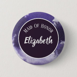 Wedding Bridesmaid Maid of Honour Purple Violet 6 Cm Round Badge