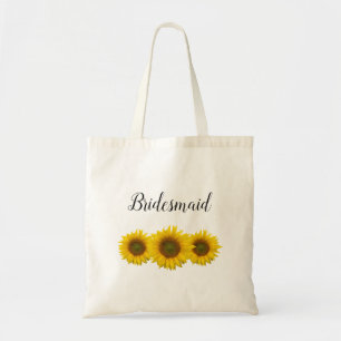 Wedding Bridesmaid Sunflower Rustic Floral Tote Bag