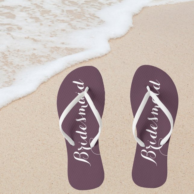 Wedding Bridesmaid Trendy Eggplant Thongs (In Situ Beach)