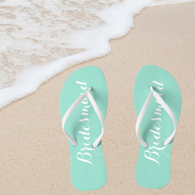 Wedding Bridesmaid Trendy Seafoam Thongs (In Situ Beach)