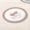 Wedding brown winter pine cone paper coasters