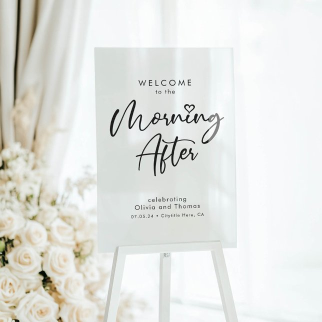 Wedding Brunch The Morning After Welcome Sign (Welcome To The Morning After Wedding Brunch Breakfast Sign)