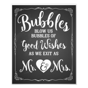 Wedding bubble sign wedding poster