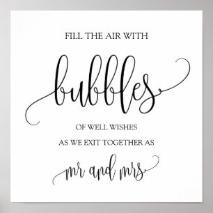 Wedding Bubbles Sign / Newlywed Table Top Sign 
