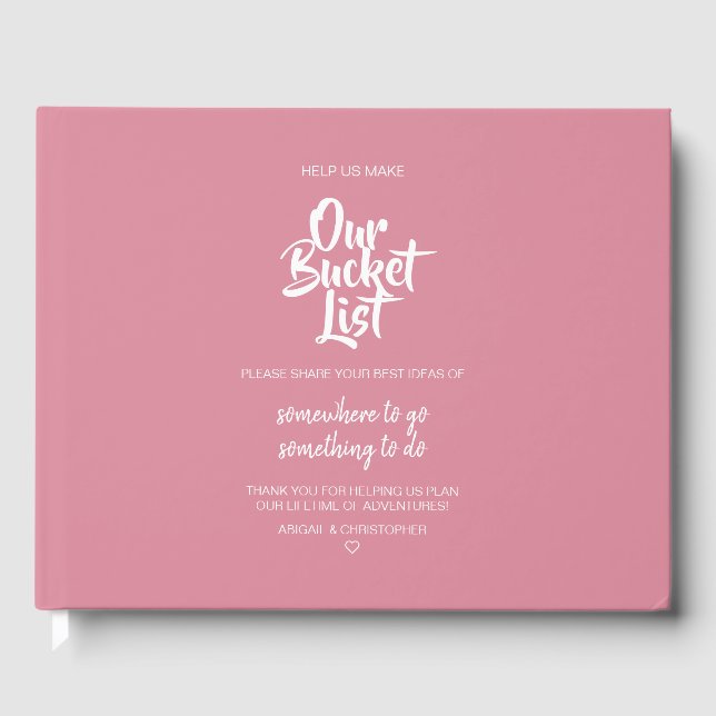 Wedding Bucket List Keepsake Guest Book (Front)