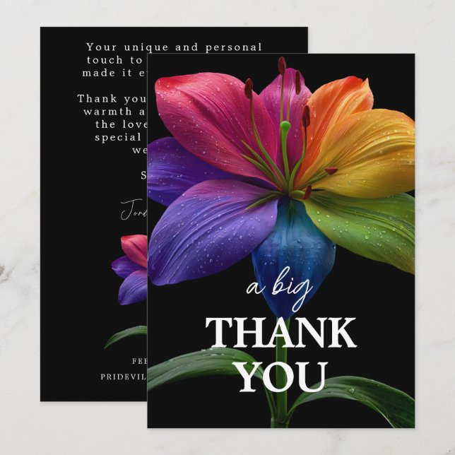 🌈 Wedding budget  Thank You Card (Front/Back)