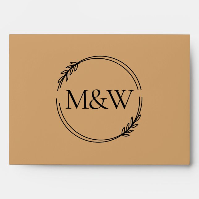 Wedding Burly Wood Sand Invitation Colour Palette Envelope (Front)