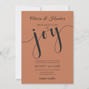 Wedding, Burnt Orange, Typography, Script, Invitation