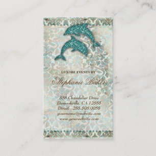 Wedding Business Card Beach Dolphin Vintage