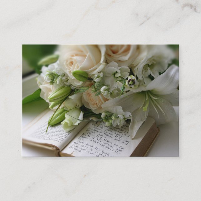 Wedding business card with bouquet (Front)