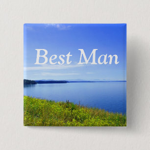 Wedding button, best man. Grand Teton National 15 Cm Square Badge