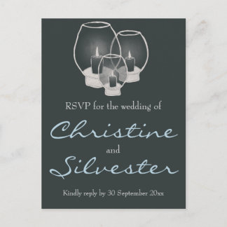 Wedding By Candlelight, wedding RSVP postcard