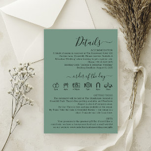 Wedding Cadet Blue Green Details Enclosure Card
