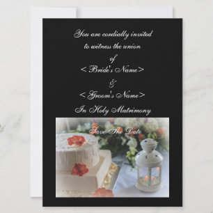Wedding Cake and Lantern Save The Date