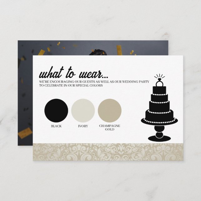 Wedding Cake Attire Enclosure Card (Front/Back)