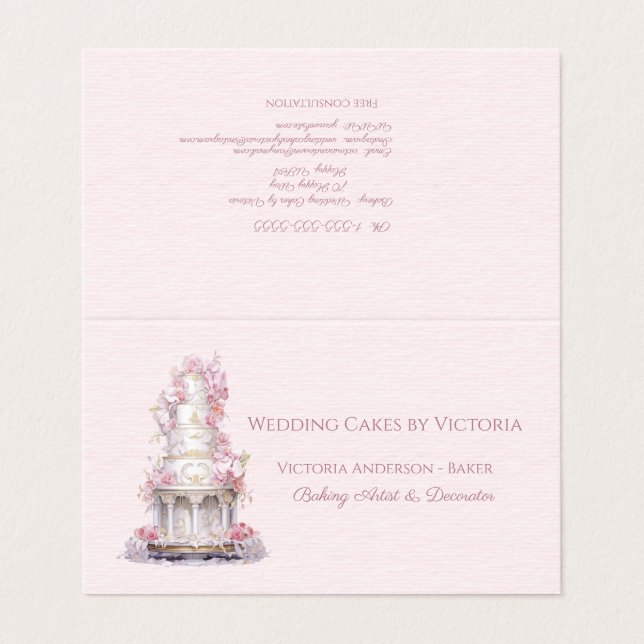 Wedding Cake Baker & Decorator Business Card (Outside Unfolded)