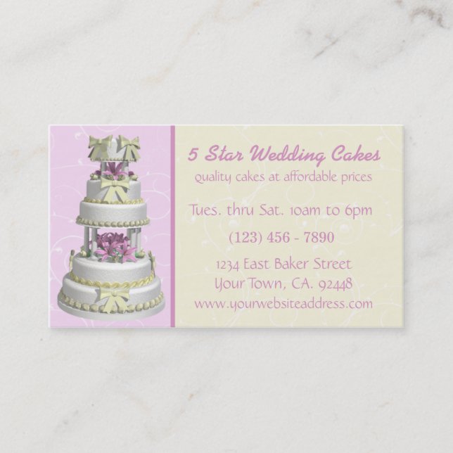 Wedding Cake Bakery Business Card (Front)