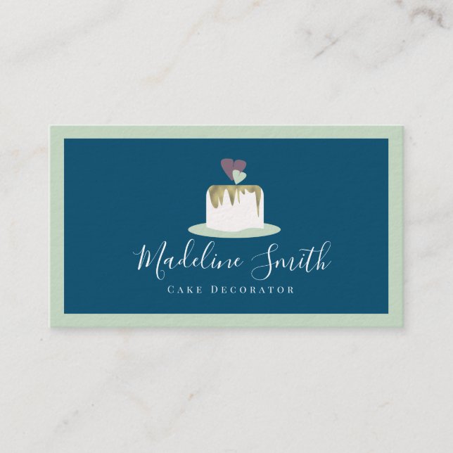 Wedding Cake Bakery Decorator Business Card (Front)