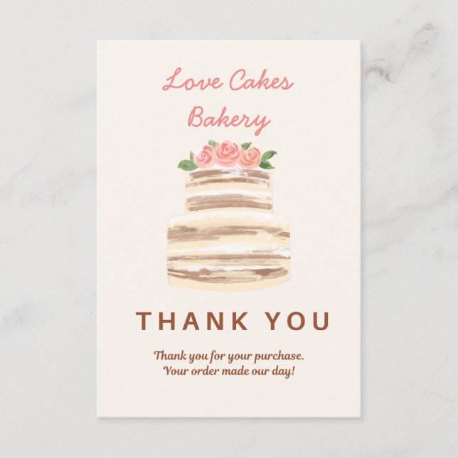 Wedding Cake Business Enclosure Card (Front)