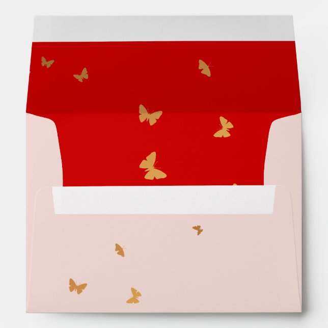 Wedding Cake Butterflies Envelope (Back (Bottom))